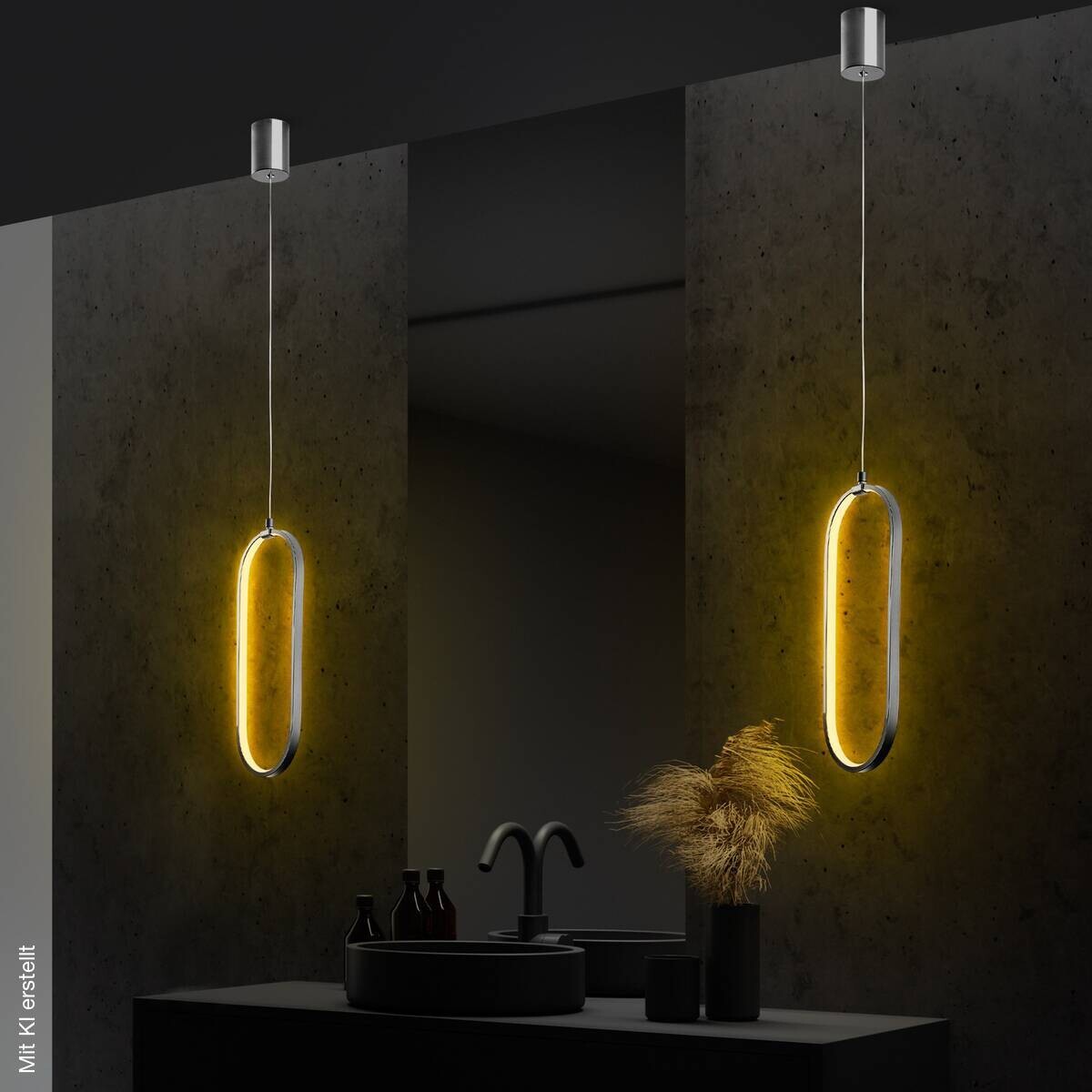 Opviq LED-Pendelleuchte Chrom B/H/T: ca. 17x110x10 cm