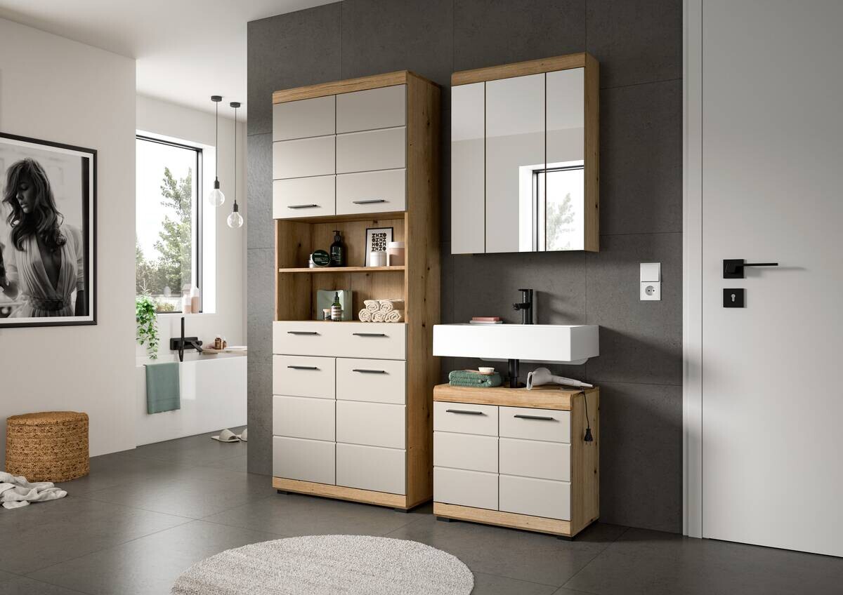 Badezimmer-Set Scout Evoke Oak Nachbildung Kaschmirgrau Nachbildung B/H/T: ca. 149x191x34 cm