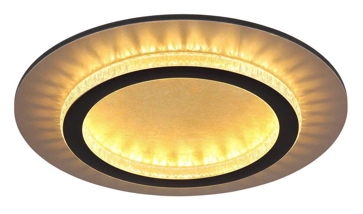 GLOBO LED-Deckenleuchte gold klar mattschwarz Kunststoff Metall H/D: ca. 5,5x35 cm 1 Brennstellen