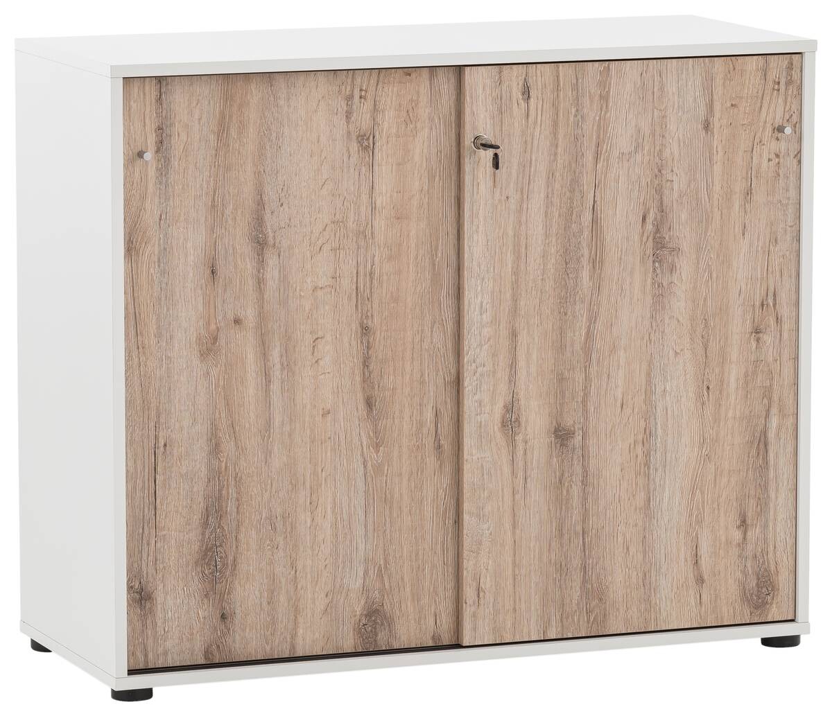 Schiebetürenschrank Serie 400 perlweiß B/H/T: ca. 100,1x83,6x41 cm