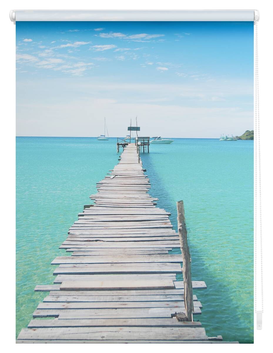 LICHTBLICK Verdunkelungsrollo El Mare blau B/L: ca. 100x150 cm