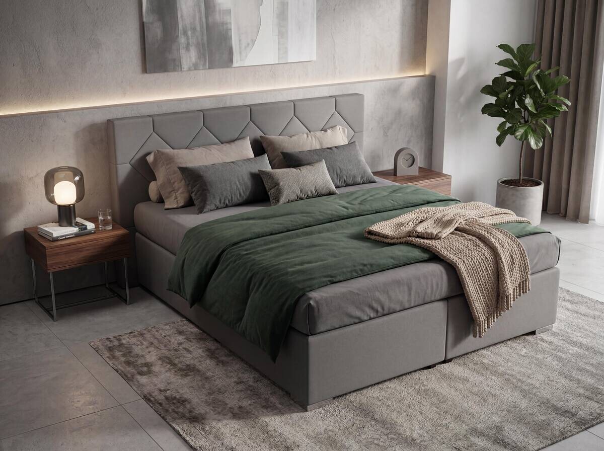 Boxspringbett Wien grau Liegefläche B/L: ca. 180x200 cm