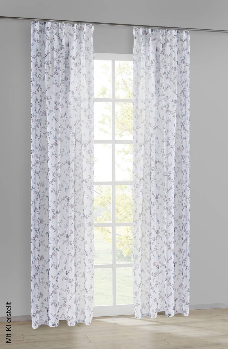 Kombivorhang Florina weiß 100% Polyester B/L: ca. 140x245 cm