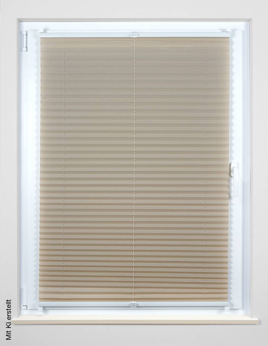 Hochwertiges Klemmplissee sand B/L: ca. 50x130 cm