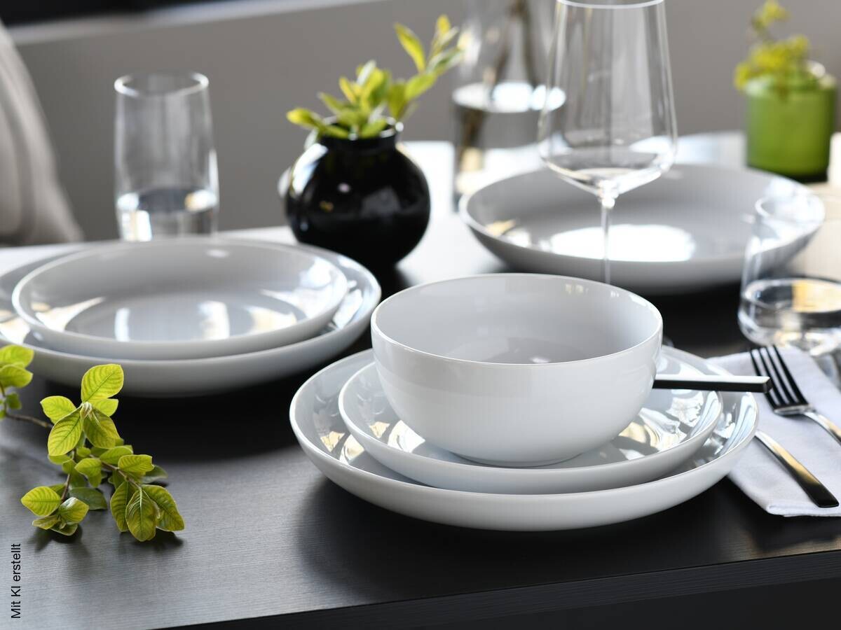 CreaTable Teller-Set Allround Weiss weiß Porzellan