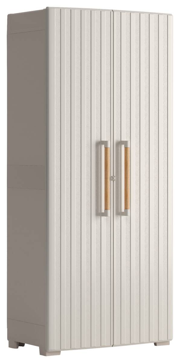 Keter Kunststoffschrank Groove Utility beige Kunststoff B/H/T: ca. 80x180x45 cm