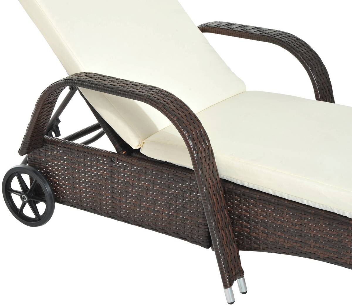 Outsunny Sonnenliege braun Metall B/H/L: ca. 73x103x200 cm