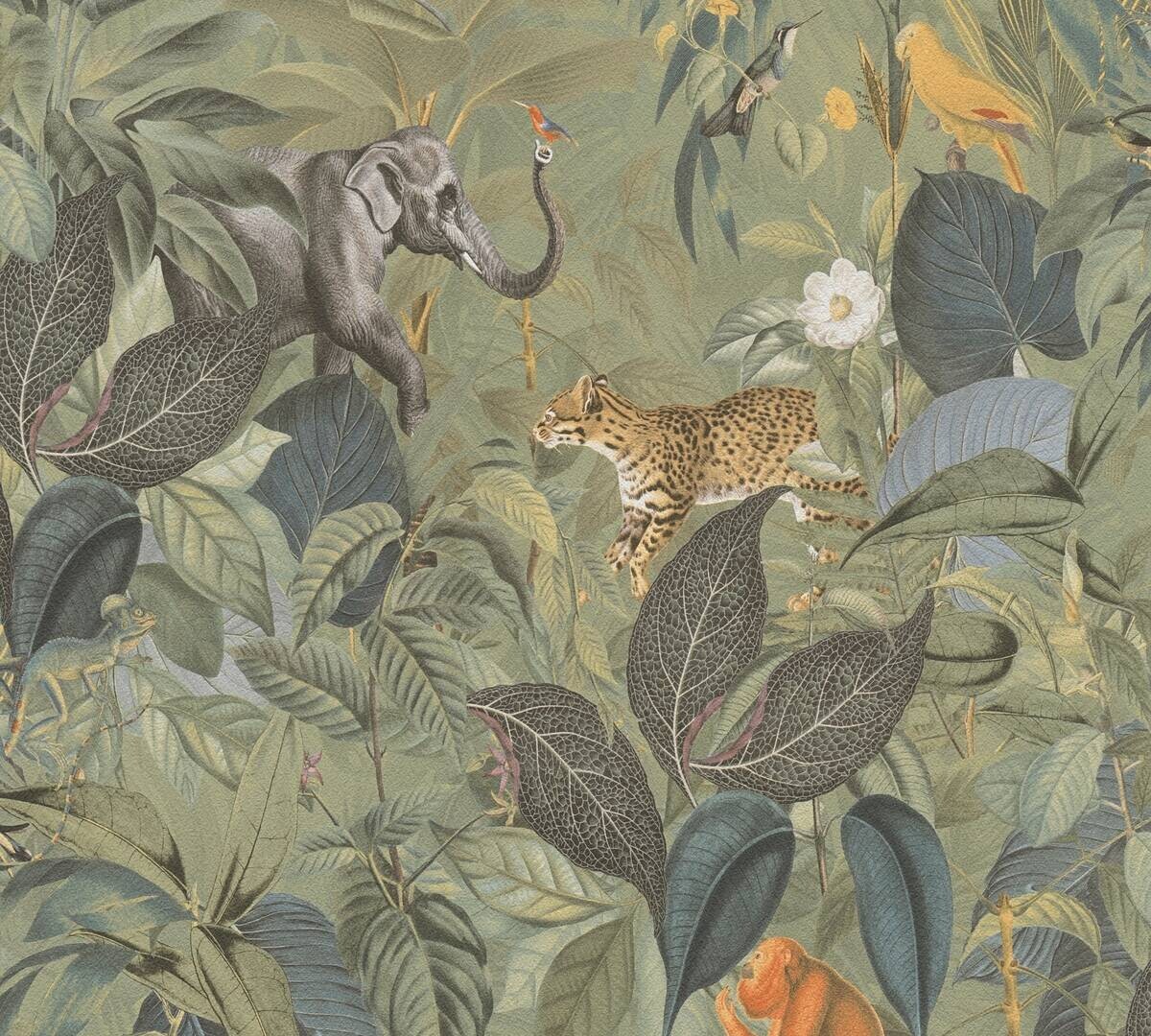 A.S.Creation Papiertapete grün B/H/D: ca. 53x1005x7,1 cm