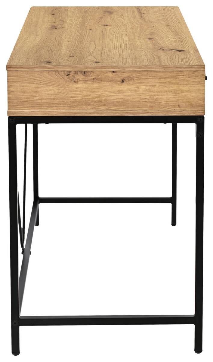 Schreibtisch Faya Eiche Artisan Nachbildung schwarz B/H/T: ca. 110x75x48 cm