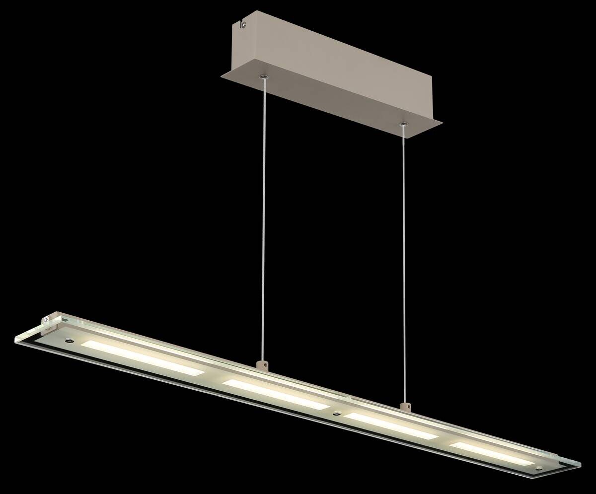 GLOBO LED-Pendelleuchte Novak sand Glas Metall B/L/D: ca. 9x88x150 cm