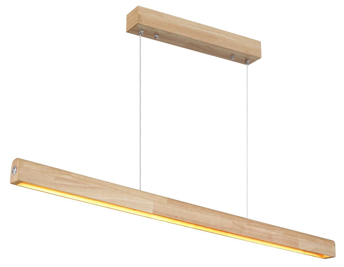 GLOBO LED-Pendelleuchte TERAO natur Holz B/H/T: ca. 6,5x140x1 cm 1 Brennstellen