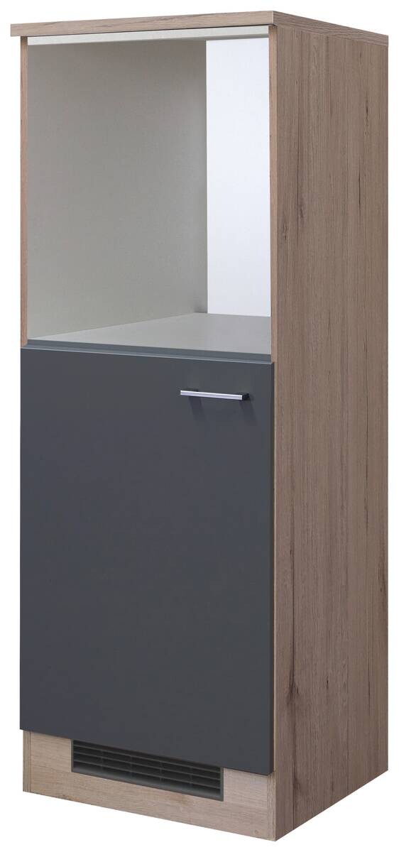 Kühlumbauschrank Morena grau matt B/H/T: ca. 60x168,5x60 cm