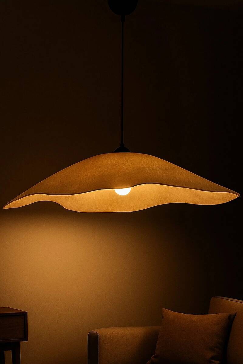 Opviq Pendelleuchte beige gold Metall B/H/T/L/D: ca. 59x65x59x59x59 cm E27 1 Brennstellen