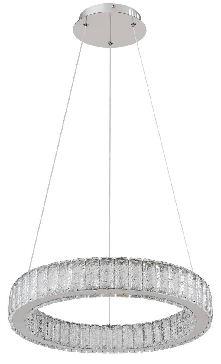 GLOBO Pendelleuchte Chrom Metall Acryl Chrom H/D: ca. 120x50 cm 1.0 Brennstellen