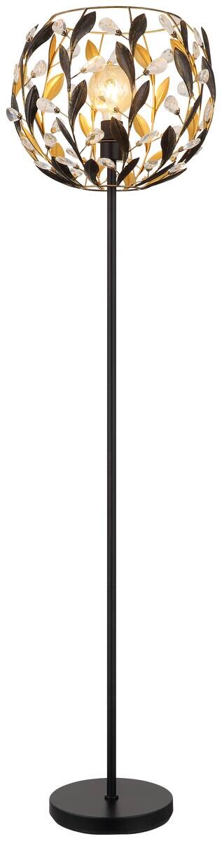 GLOBO Stehlampe MIKA 15759S schwarz gold Metall H/D: ca. 157x40 cm E27 1 Brennstellen