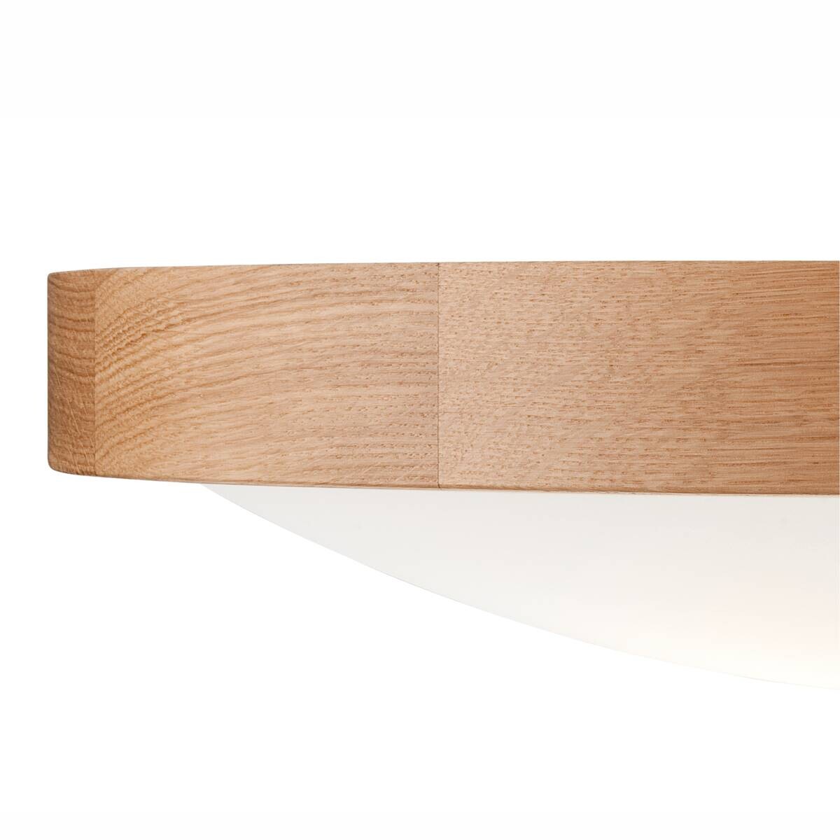 Lamkur Deckenleuchte ANELLO 41308 Eiche Glas Holz H/L: ca. 8x47 cm E27 3 Brennstellen