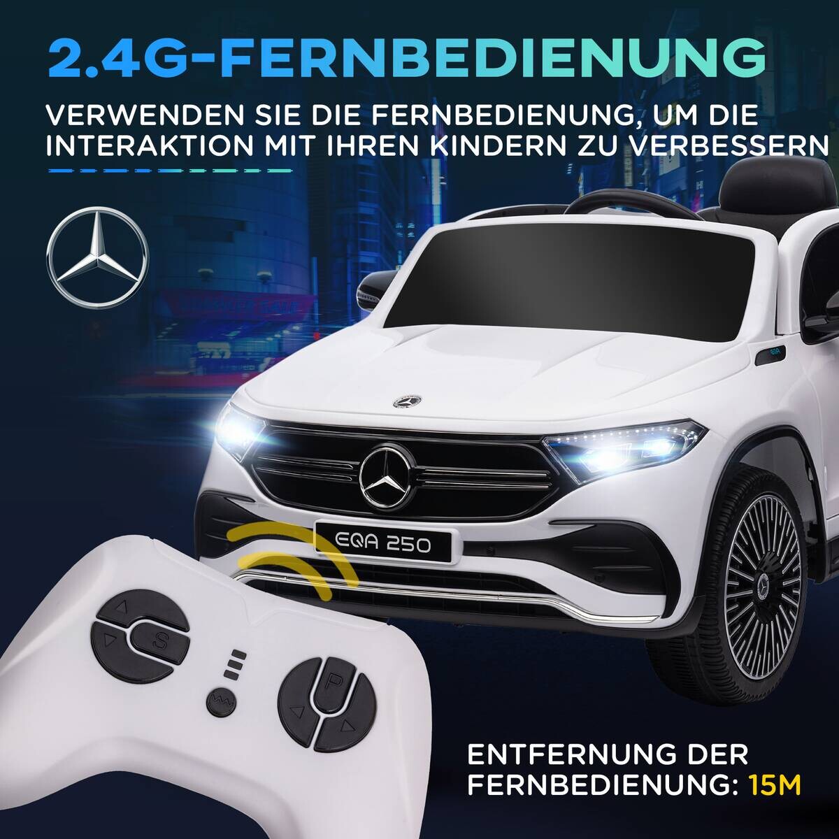 HOMCOM Kinderauto weiß B/H/L: ca. 69x111,5x52,5 cm