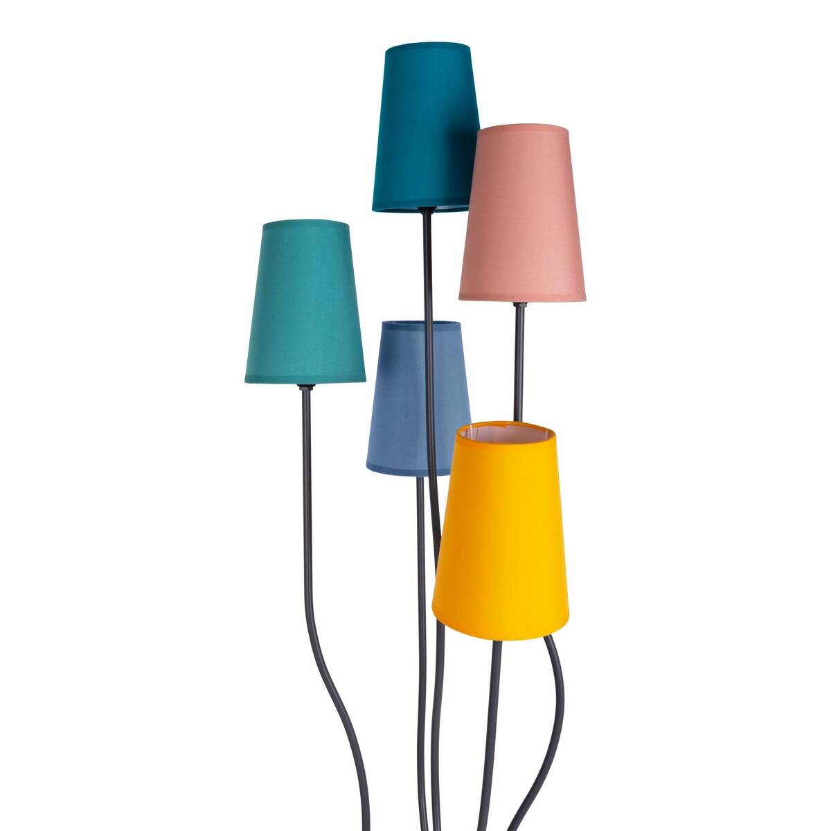 Näve Leuchten Stehlampe 2074761 multicolor Metall Textil B/H/T: ca. 35x163x40 cm 5 Brennstellen