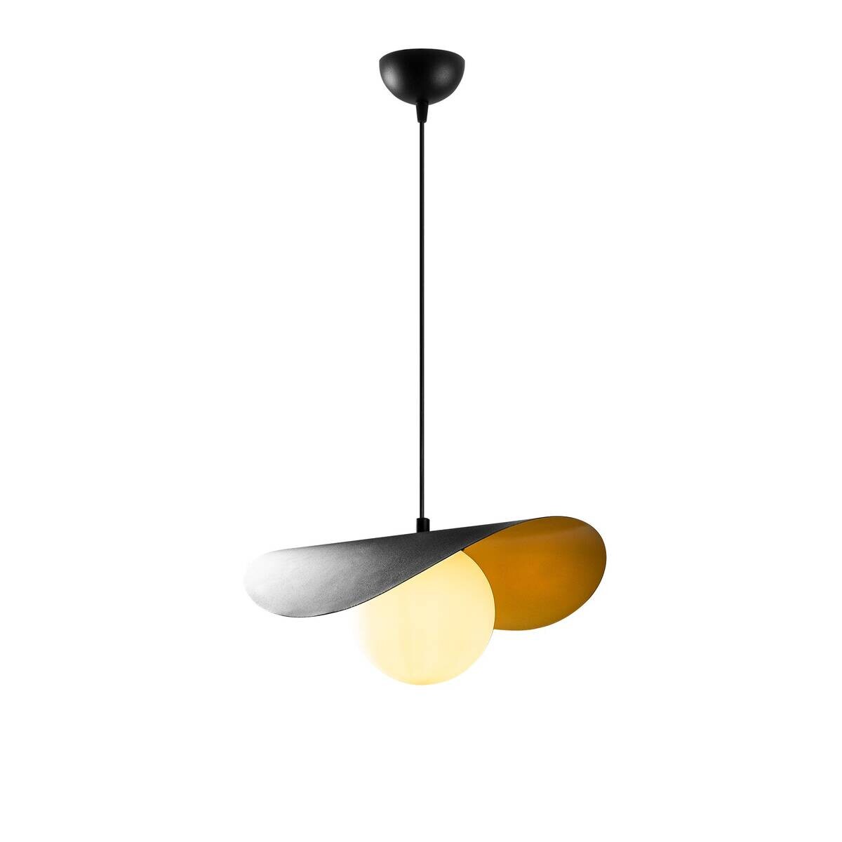 Opviq Pendelleuchte Vatoz weiß schwarz Metall Glas B/H/T/L/D: ca. 38x105x38x32x15 cm E27 1 Brennstellen