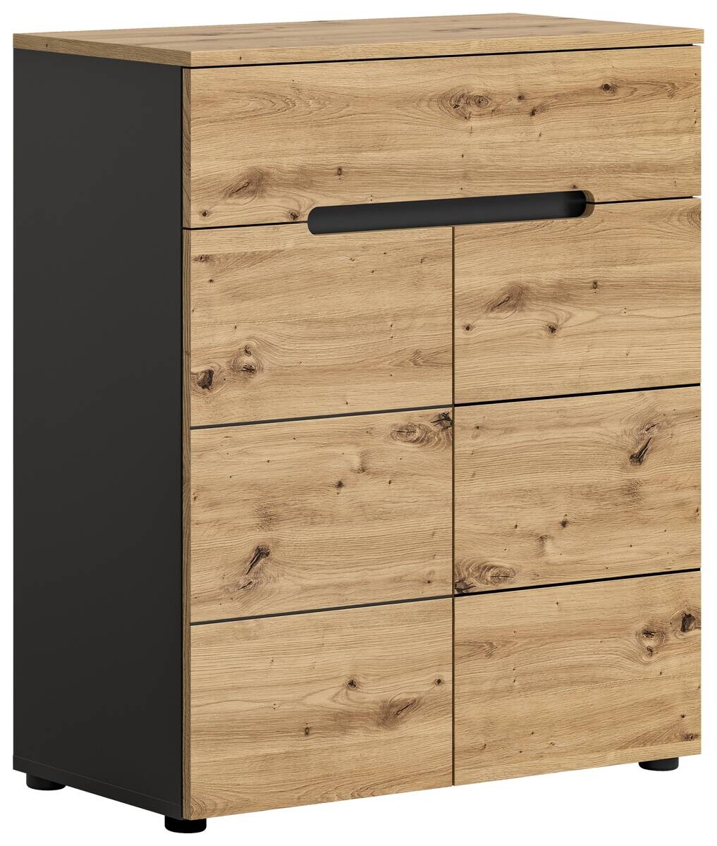 Schuhkommode CANU edles Basaltgrau Nachbildung Eiche Artisan Nachbildung B/H/T: ca. 80x94x37 cm