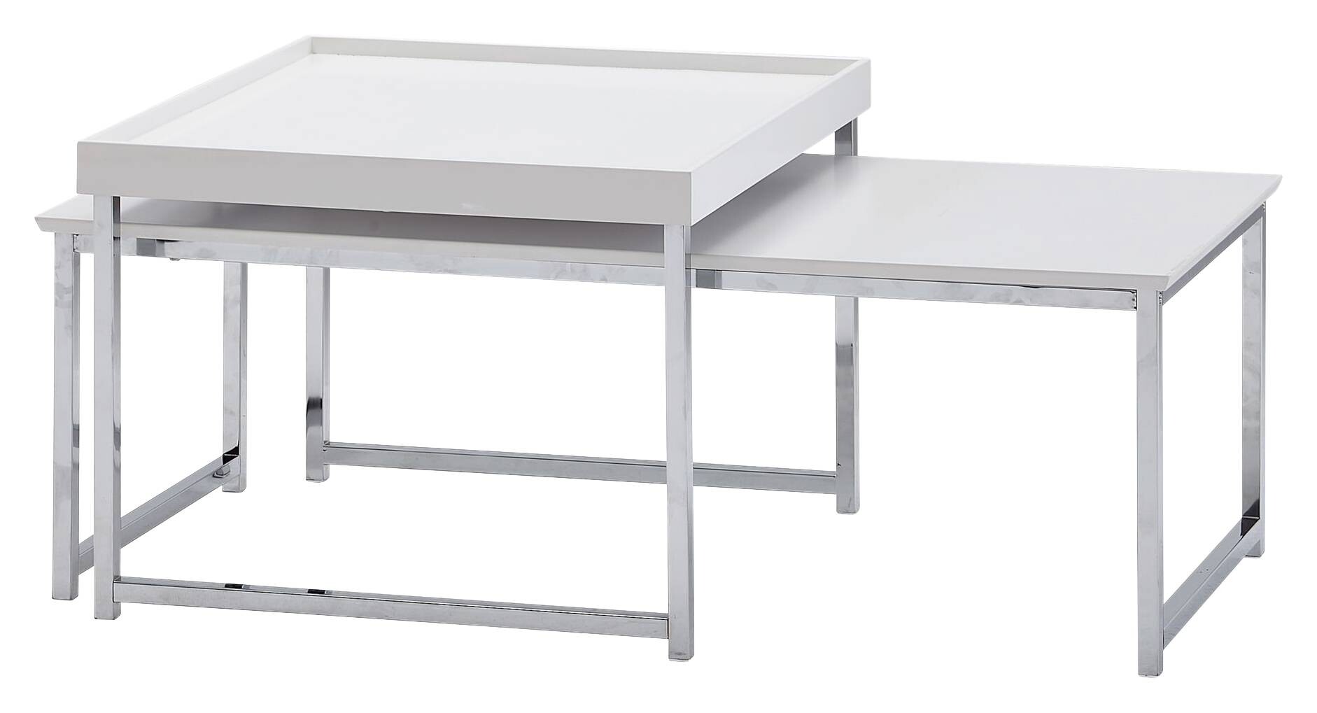 Wohnling Couchtisch 2er-Set. weiß B/H/T: ca. 60x45x110 cm