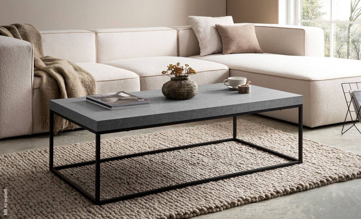 Couchtisch Beton Optik B/H/T: ca. 120x38x60 cm