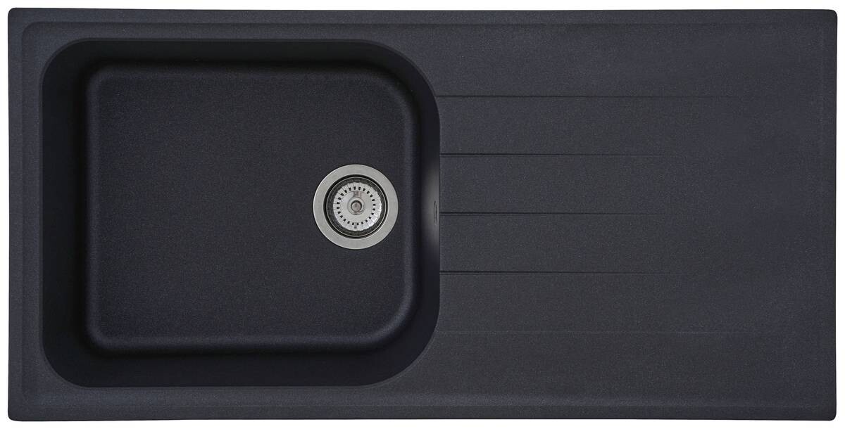 Respekta Einbauspüle Orlando 100 x 50 S schwarz Granitverbundmaterial B/H/T: ca. 100x22,5x50 cm