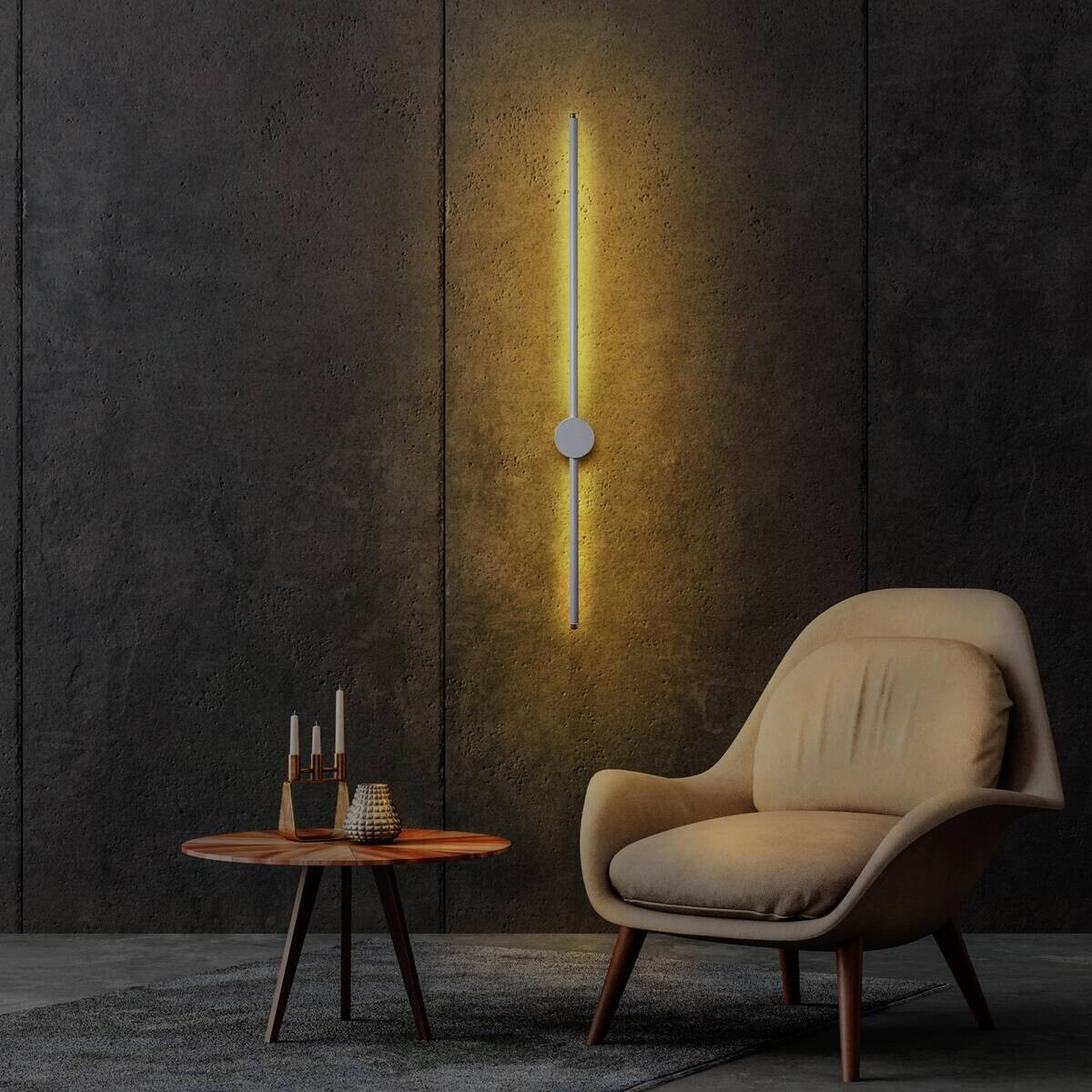 Opviq Wandleuchte 119FRS1158 grau Metall B/H/L: ca. 7x10x91 cm 1 Brennstellen