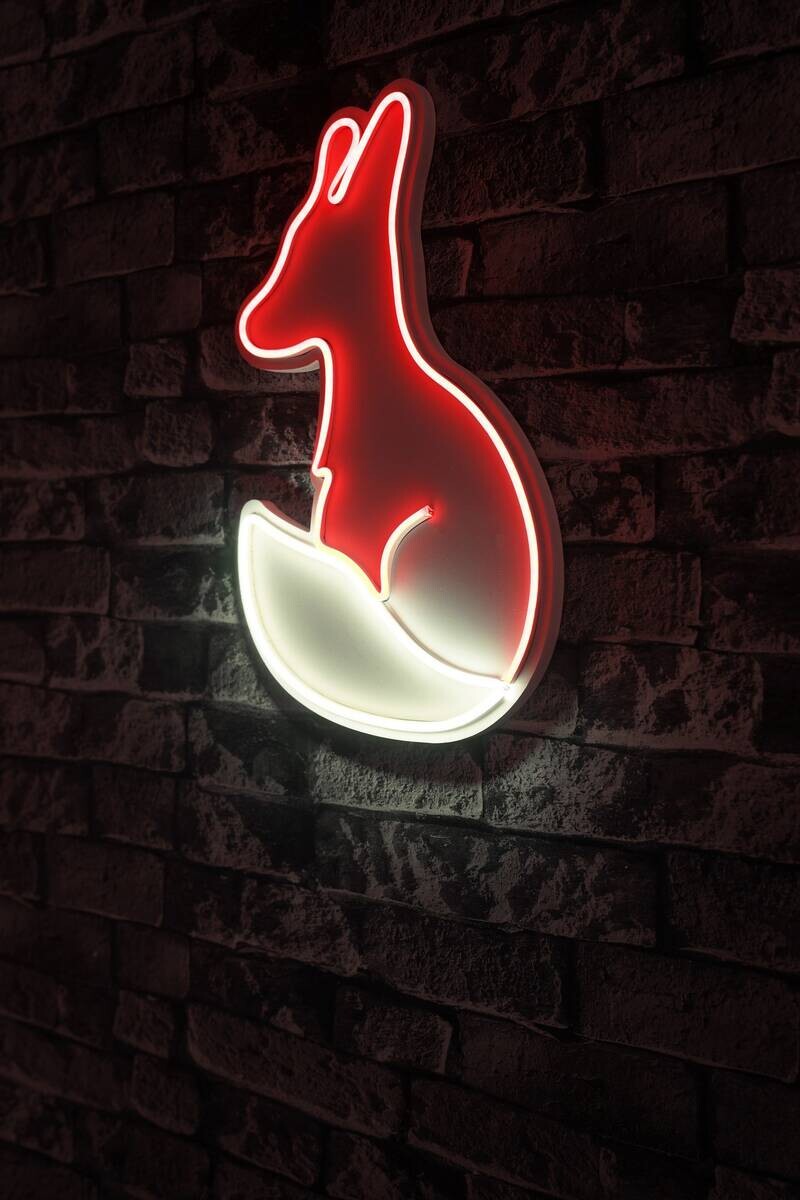 Opviq LED-Wandleuchte rot weiß PVC B/H/T/L: ca. 28x45x2x28 cm