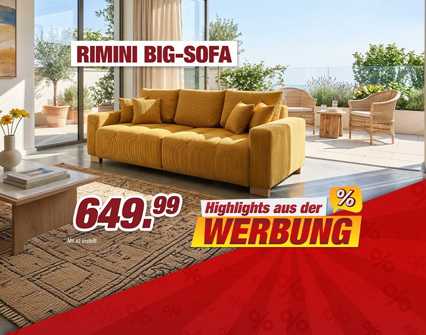 Unsere Werbe Highlights - Rimini Big-Sofa