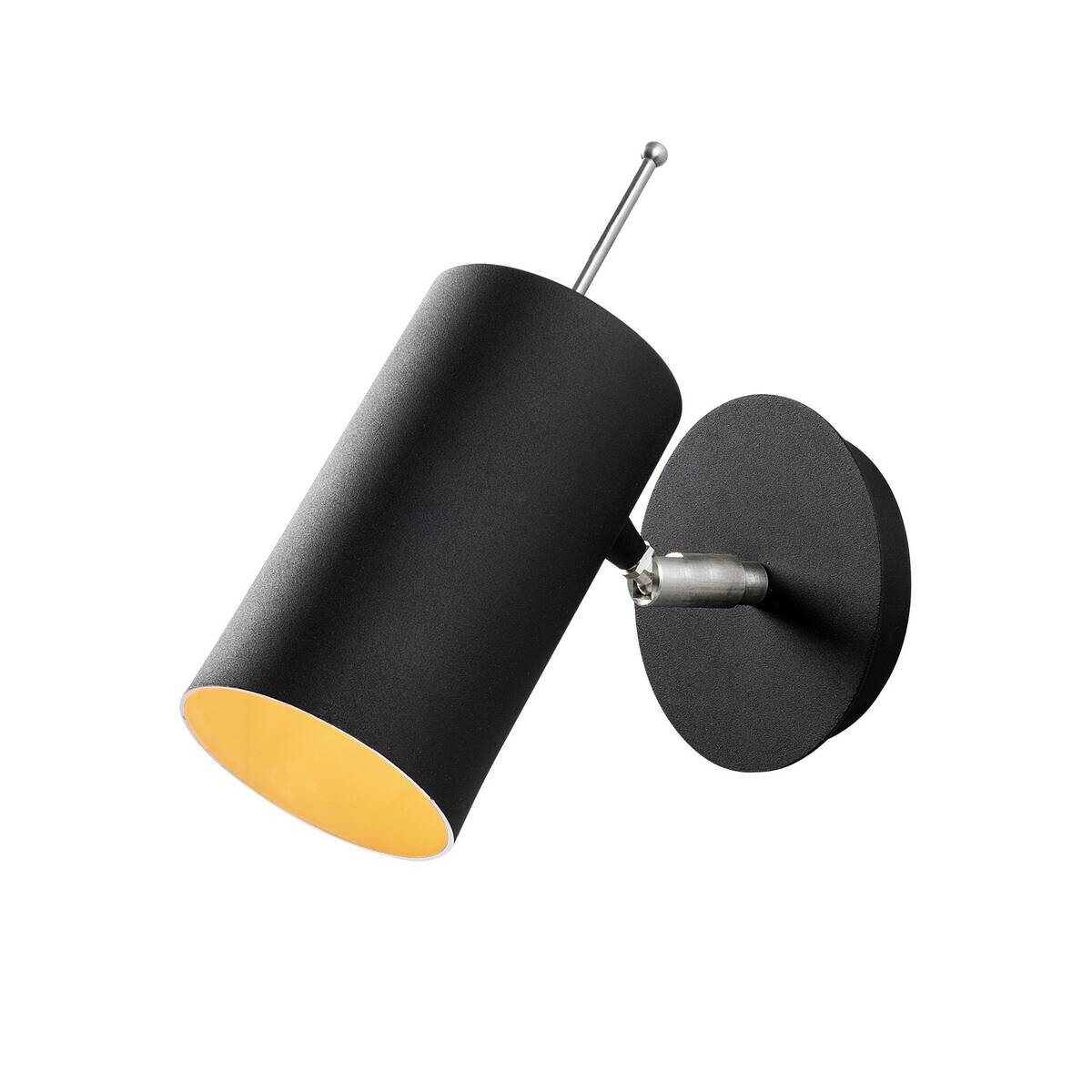 Opviq Wandleuchte schwarz nickel Metall B/H/L: ca. 22x23x9 cm E27 1 Brennstellen