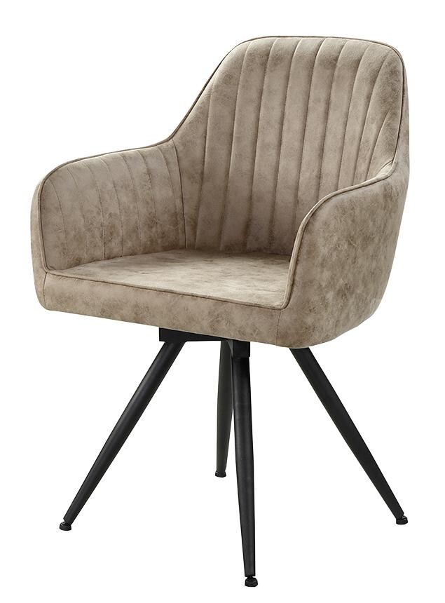 Armlehnstuhl graubraun Vintage Microfaser B/H/T: ca. 58x85x55 cm