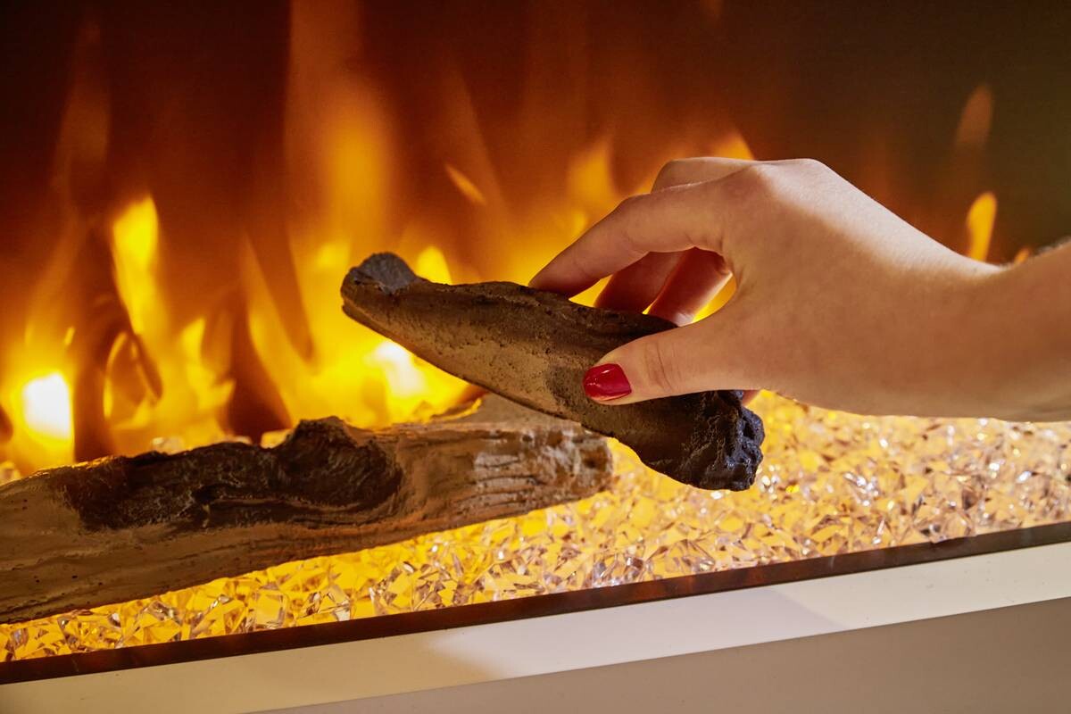 BHP Elektrischer-Kamin BG00678 weiß MDF Metall B/H/T: ca. 120x64x27 cm