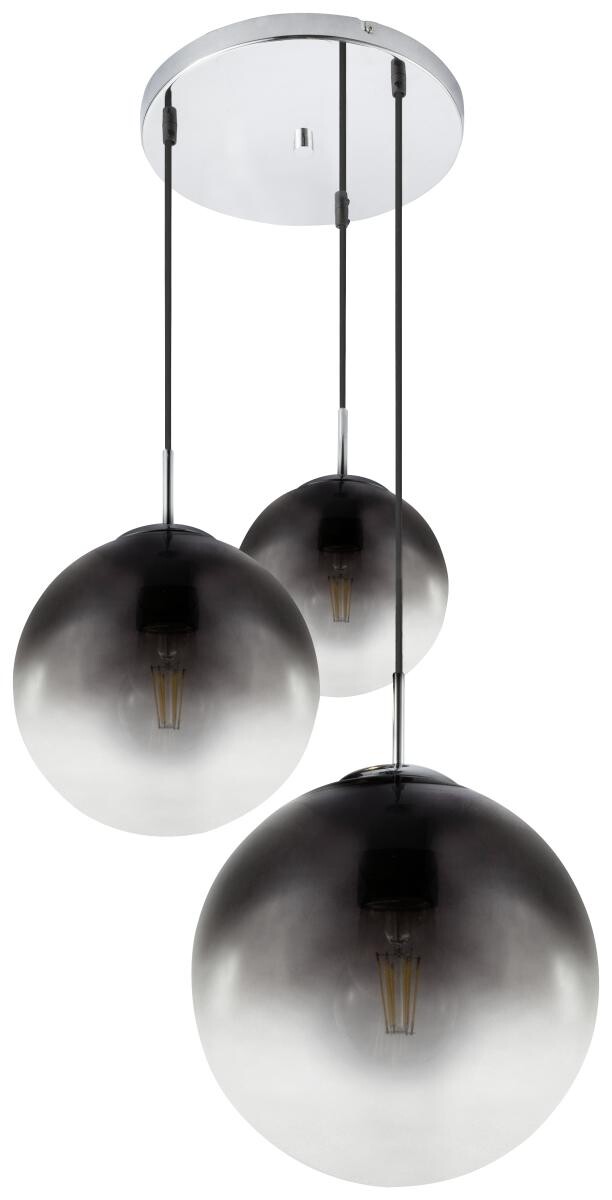 GLOBO Pendelleuchte Varus Chrom Rauchglas H/D: ca. 120x51 cm E27 3 Brennstellen