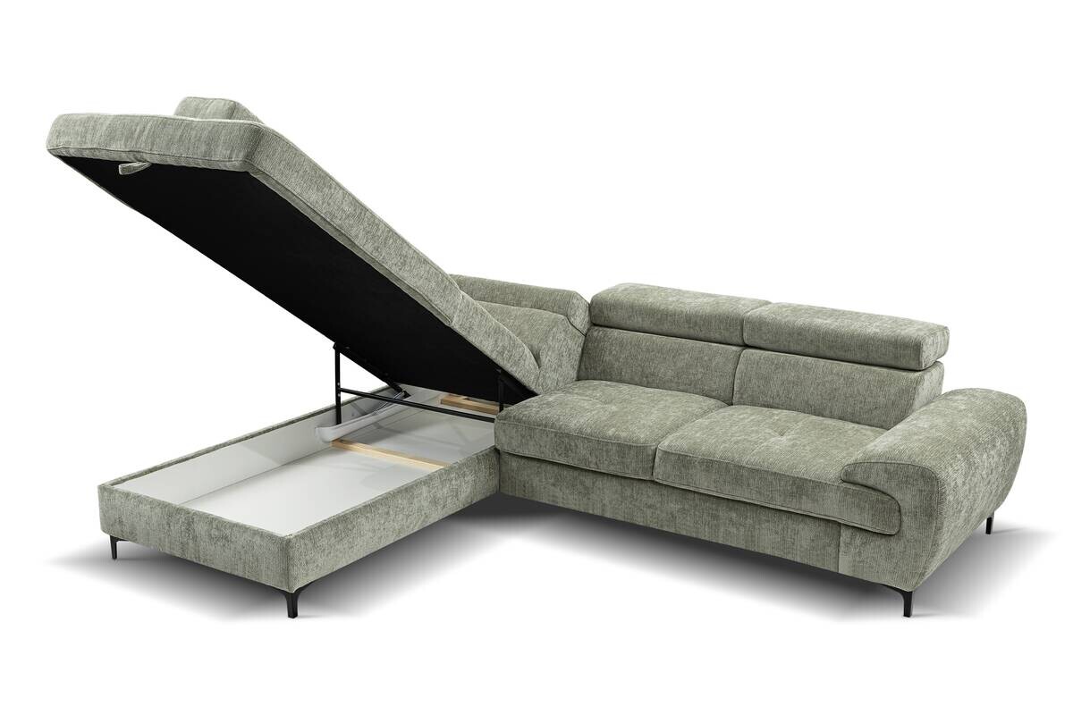 Ecksofa mit Bettfunktion und Bettkasten mint Microfaser B/H/T: ca. 256x73x202 cm