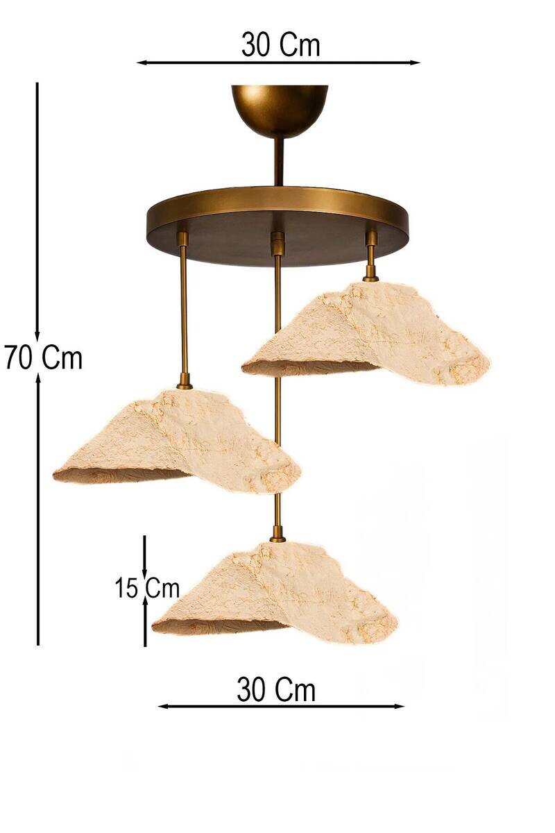 Pendelleuchte creme Metall Beton B/H/L/D: ca. 30x70x30x30 cm E27 1 Brennstellen