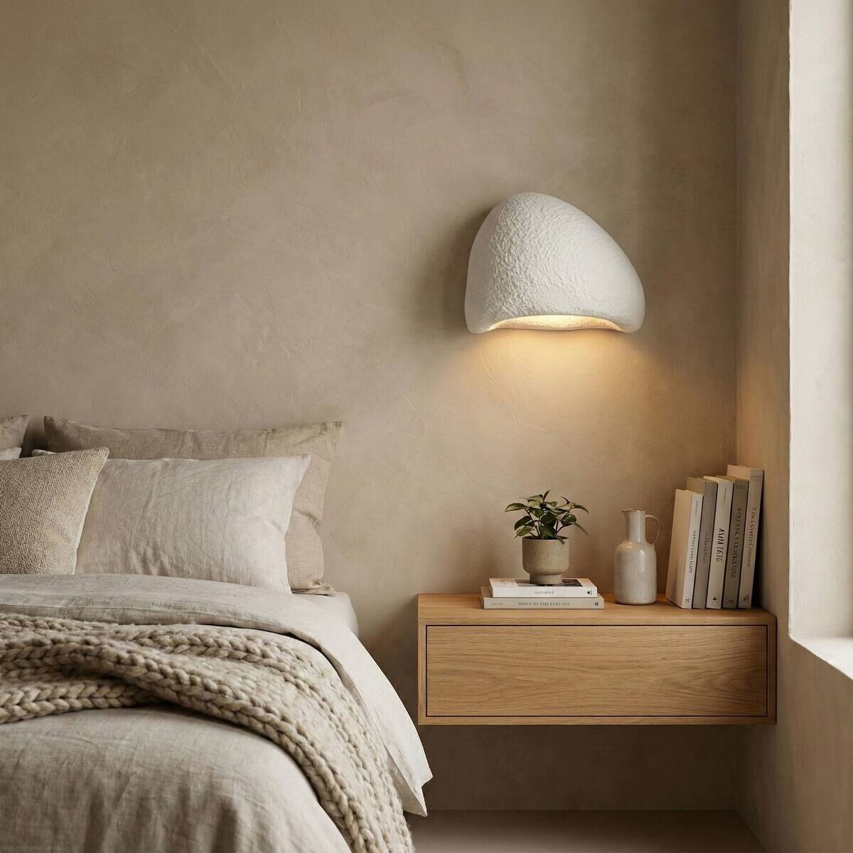 Opviq Wandleuchte weiß Fiberglas Metall B/H/T/L: ca. 30x18x32x30 cm 1 Brennstellen