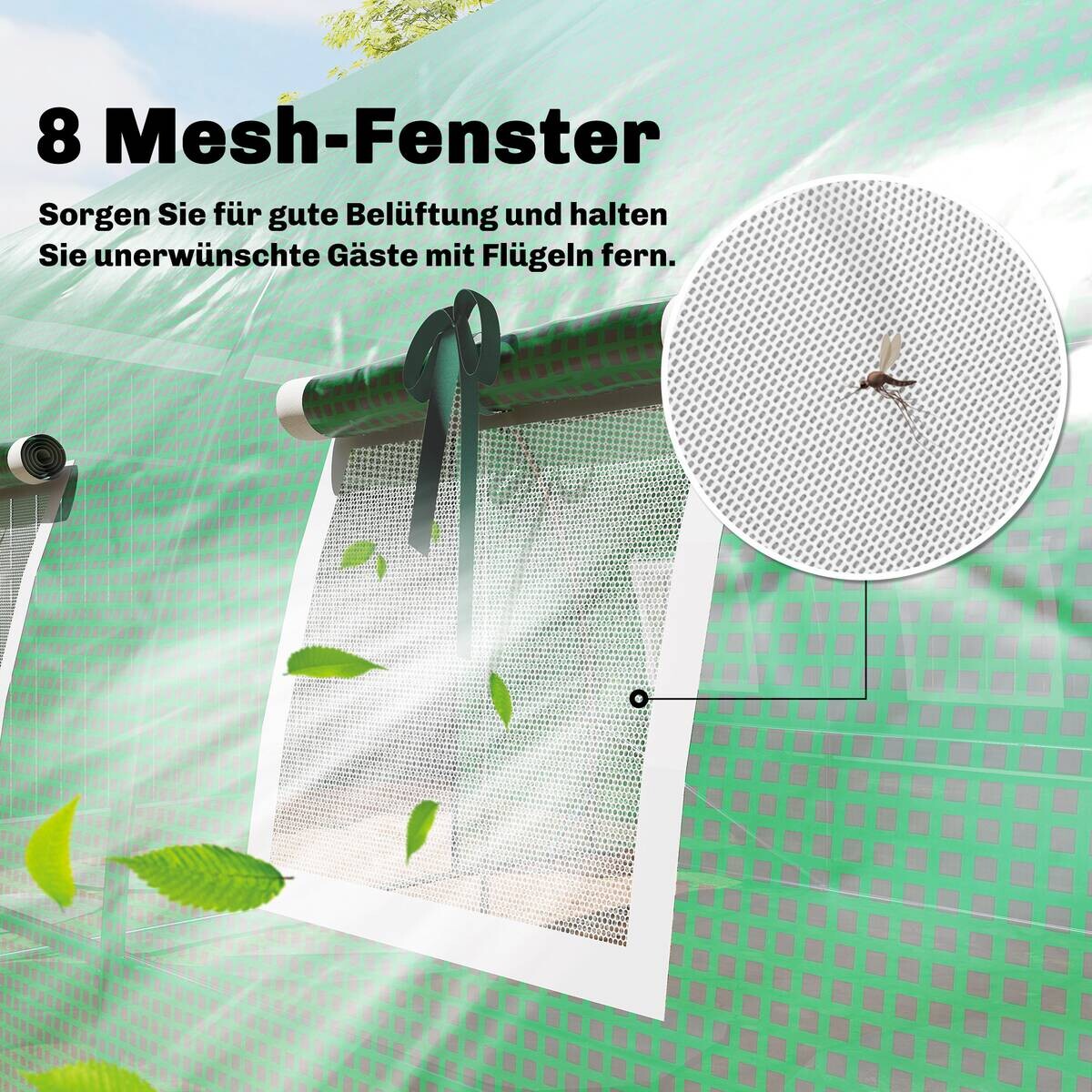 Outsunny Foliengewächshaus B/H/T/L: ca. 295x200x295x400 cm grün