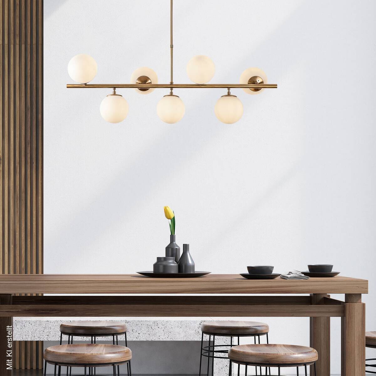 Opviq Deckenleuchte Fazli-10535 Glas B/H/T/L: ca. 113x85x40x113 cm E14 7 Brennstellen