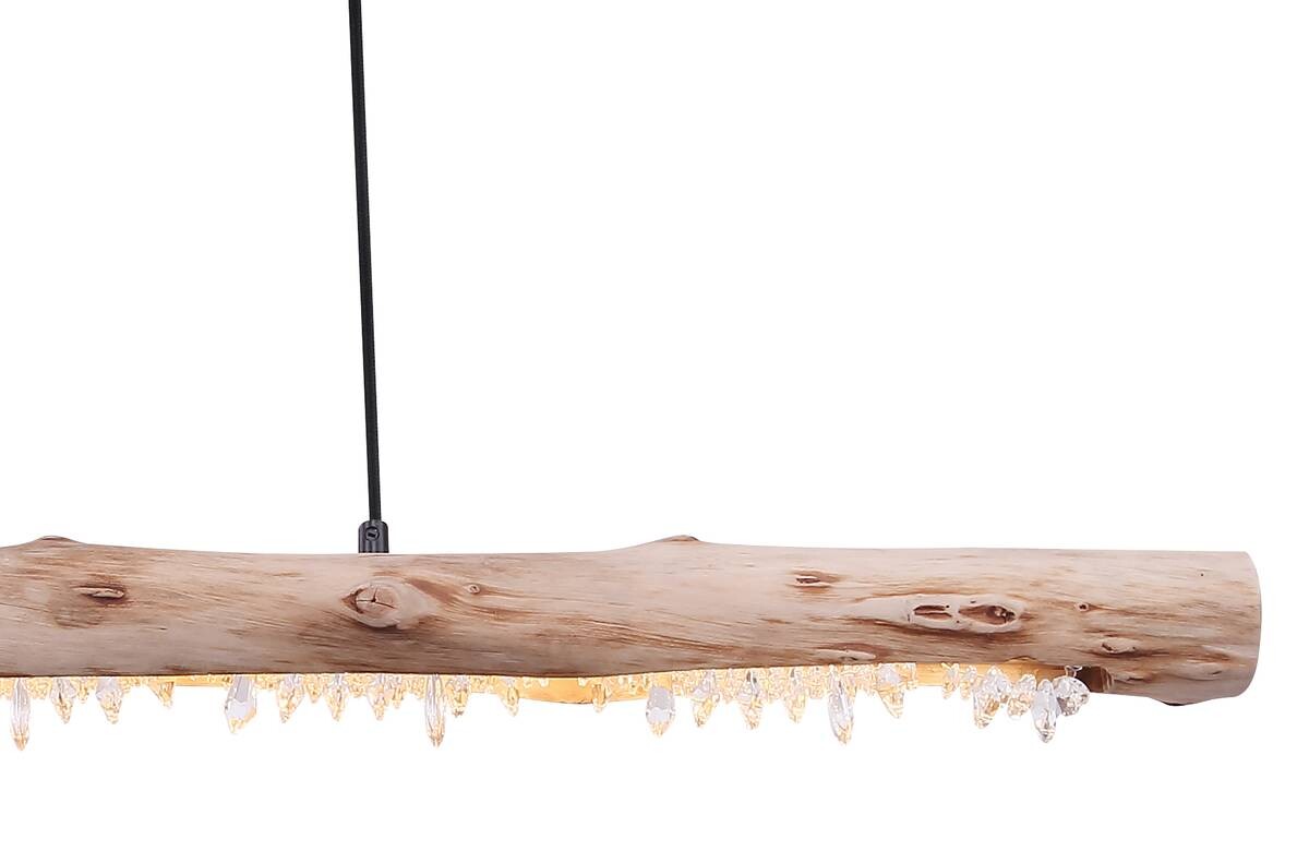 GLOBO Pendelleuchte FELICITAS 15354-15 natur schwarz Holz Metall B/H/T: ca. 100x150x8 cm