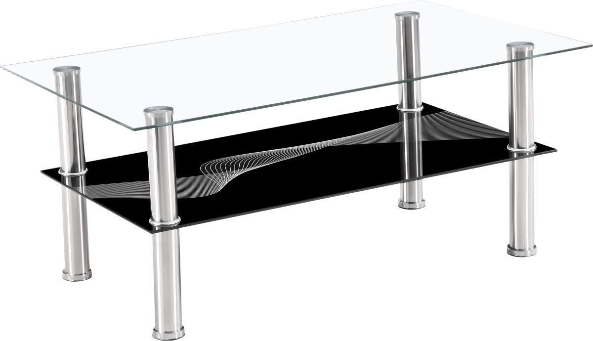 Glascouchtisch Denver glasklar schwarz lackiert B/H/T: ca. 100x43x60 cm