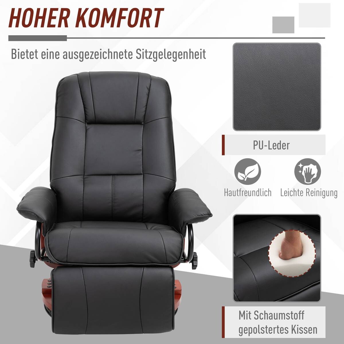 Sessel 833-621 schwarz B/H/T: ca. 78x100x87 cm
