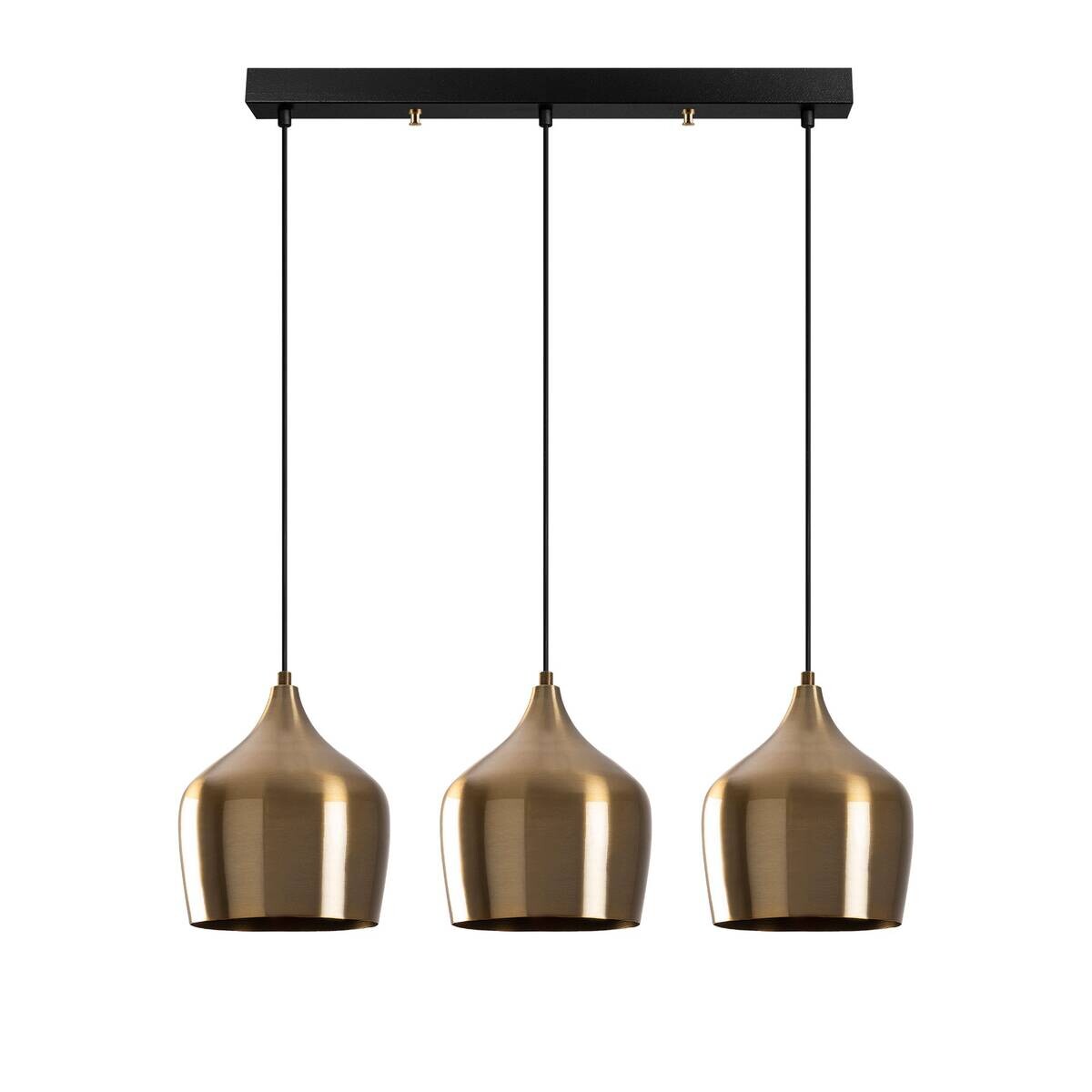 Opviq Pendelleuchte messing B/H/T: ca. 72x124x22 cm E27 3 Brennstellen