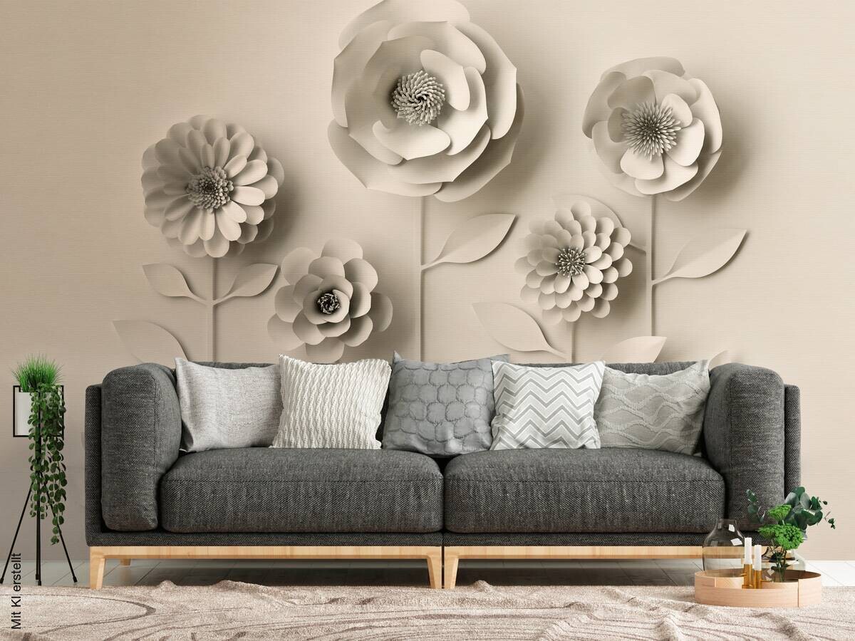 Livingwalls Fototapete 3D-Optik beige B/L: ca. 280x371 cm