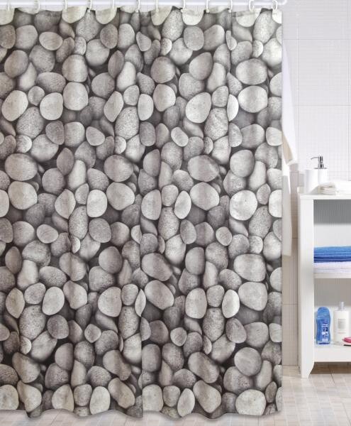 Acus Duschvorhang grau Polyester-Mischgewebe B/L: ca. 180x200 cm