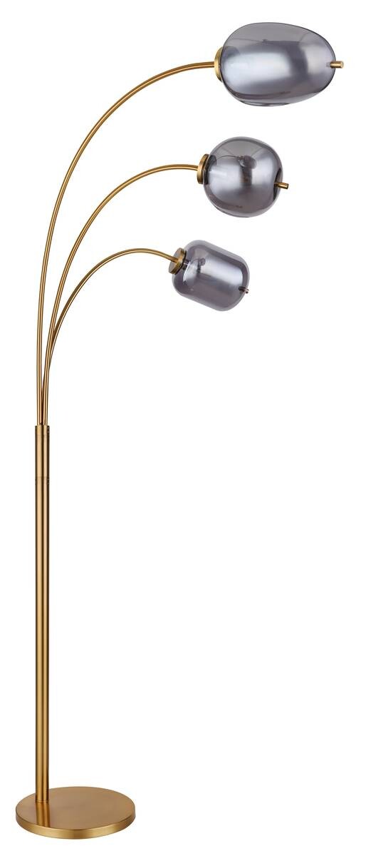 GLOBO Stehlampe messing Glas Metall B/H/T: ca. 60x175x80 cm 3 Brennstellen
