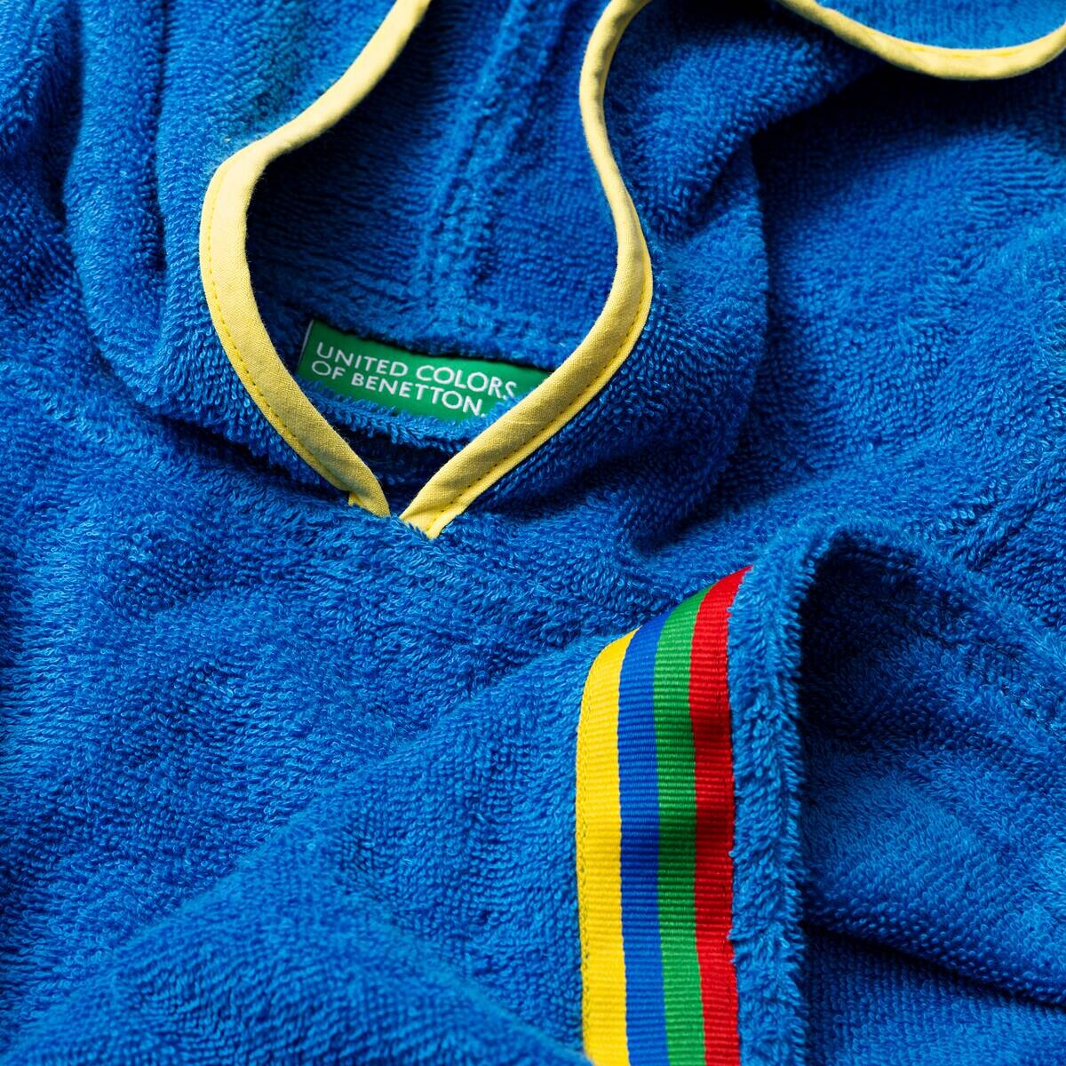 BENETTON Kinder-Badeponcho blau Baumwolle B/L: ca. 65x65 cm
