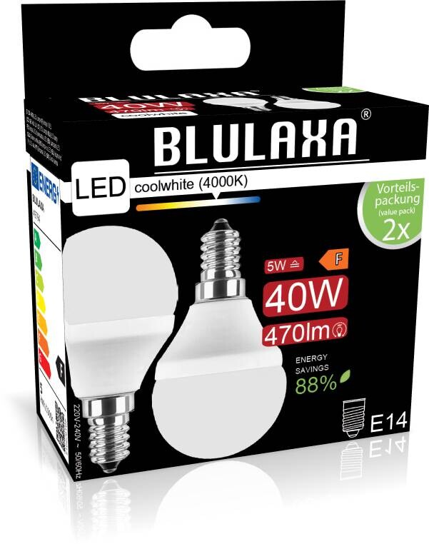 Blulaxa LED-Leuchtmittel 49794 2er Pack E14