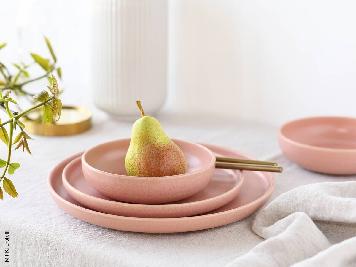 CreaTable Tafelservice Uno Rusty rosé Steinzeug 8 tlg.