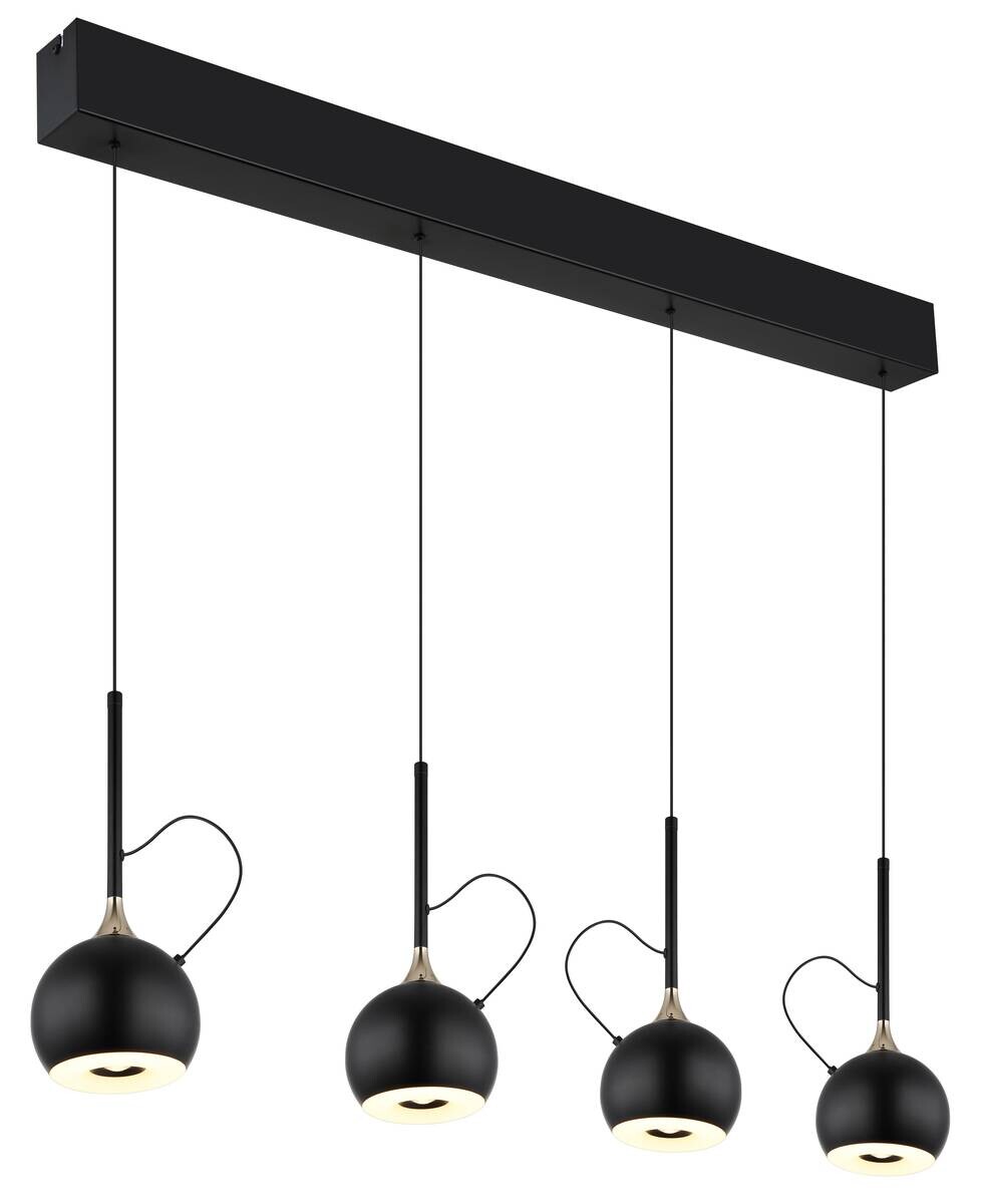 GLOBO Pendelleuchte mattschwarz gold Metall B/H/L: ca. 12x150x93 cm 1.0 Brennstellen